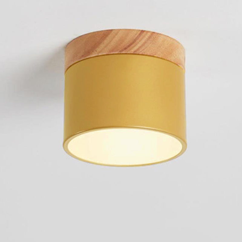 Skandinavische Macaroon Volltonfarbe LED Deckenleuchte Log 