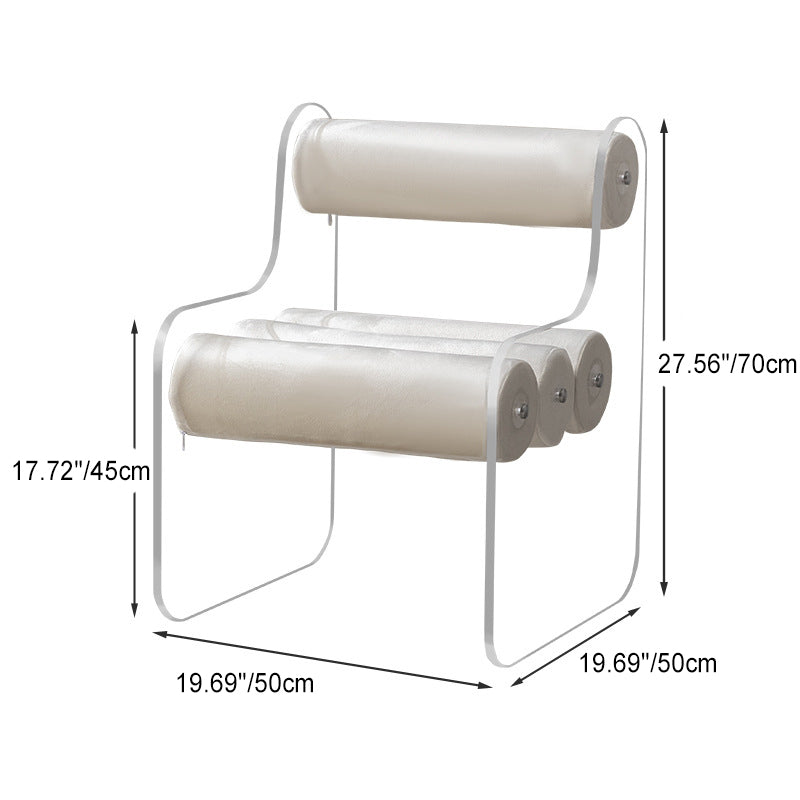 Cylindre créatif contemporain Chaise en tissu acrylique Dossier sans accoudoirs pour salon 