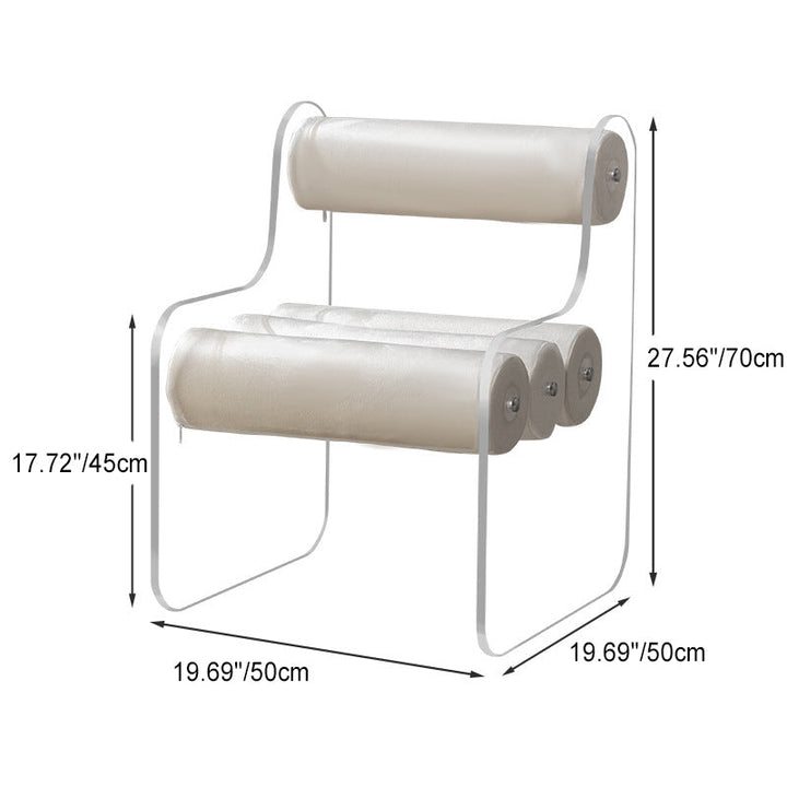 Cylindre créatif contemporain Chaise en tissu acrylique Dossier sans accoudoirs pour salon 