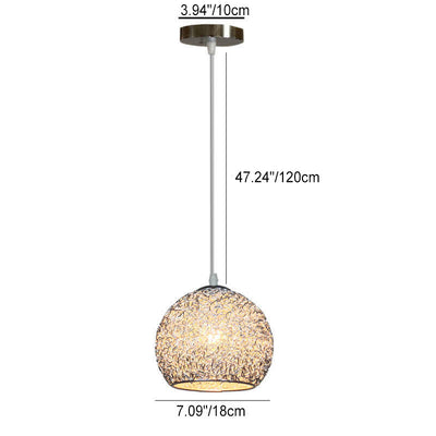 Contemporary Creative Aluminum Macaron Round 1-Light Pendant Light For Living Room