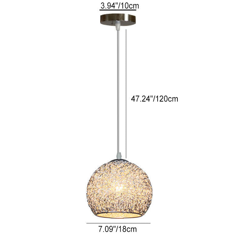 Contemporary Creative Aluminum Macaron Round 1-Light Pendant Light For Living Room