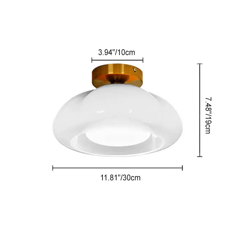 Modern Creative Glass Pumpkin Mushroom 1-Light Semi-Flush Mount Ceiling Light