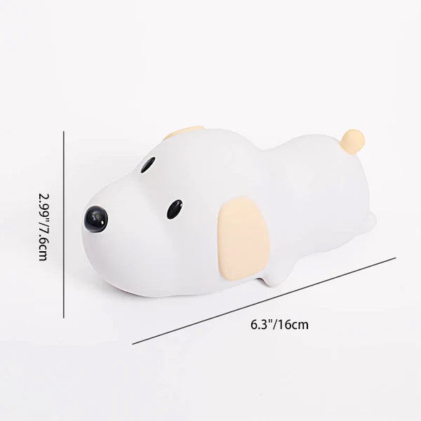 Lampe de table Cartoon Dumb Dog Silicone LED Pat Night Light 