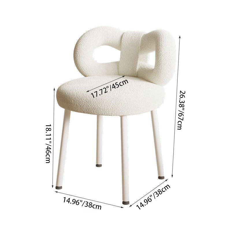 Tabouret de coiffeuse rond en laine d&
