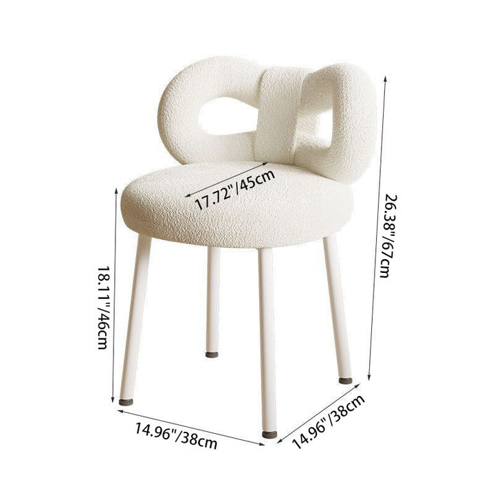 Tabouret de coiffeuse rond en laine d&