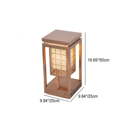 Traditional Chinese Outdoor Square Column LED Waterproof Lawn Landscape Light For Garden