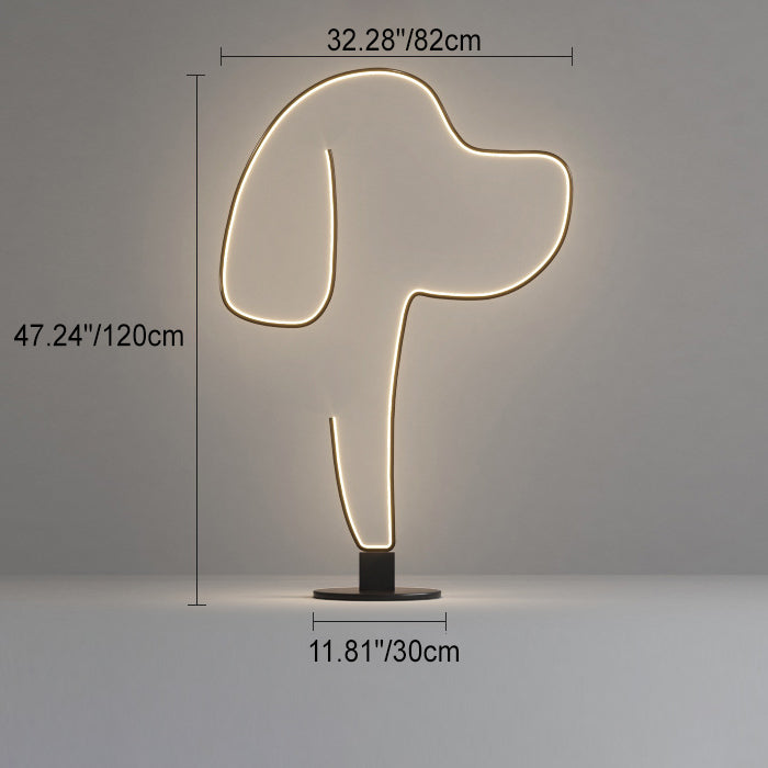Lámpara de pie LED de hierro, aluminio y acrílico creativo contemporáneo para gatos y perros para dormitorio 