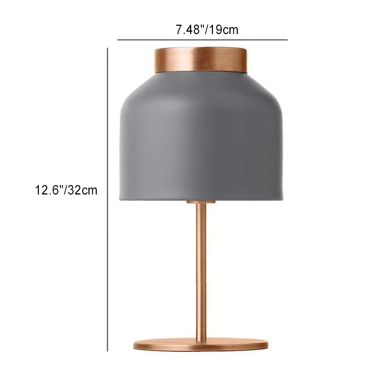 Moderne minimalistische runde Zylinder Eisen 1-Licht Tischlampe für Schlafzimmer 