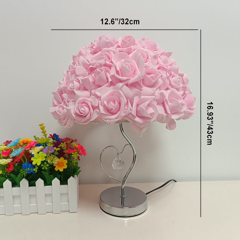 Lampe de Table Décorative à 1 Lumière Rose Romantique Européenne 