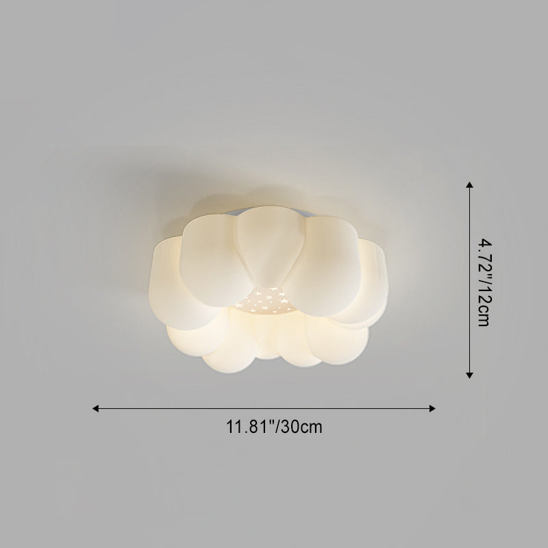 Zeitgenössische nordische Wolken-Stern-runde Eisen-ABS LED-Unterputz-Deckenleuchte für Schlafzimmer 