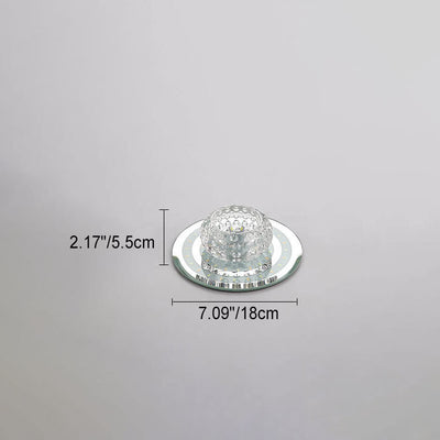 Minimalist Light Luxury Crystal Round Spotlight LED Flush Mount Ceiling Light