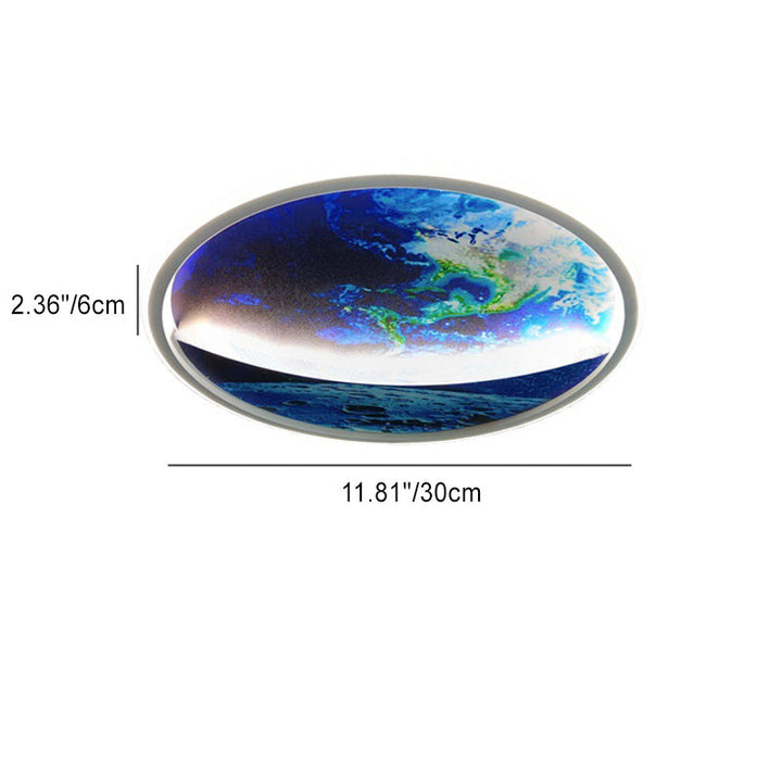 Moderne Art Deco Planet Erde Runde Silizium Eisen LED Unterputz Deckenleuchte für Wohnzimmer 