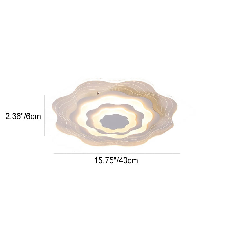 Modern Acrylic Multi-Layer Flower Shape LED Flush Mount Ceiling Light