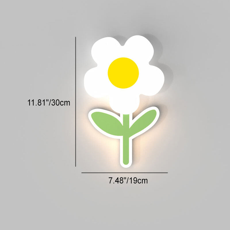 Moderne minimalistische Eisen-Sonnenblume Acryl LED-Wandleuchte 