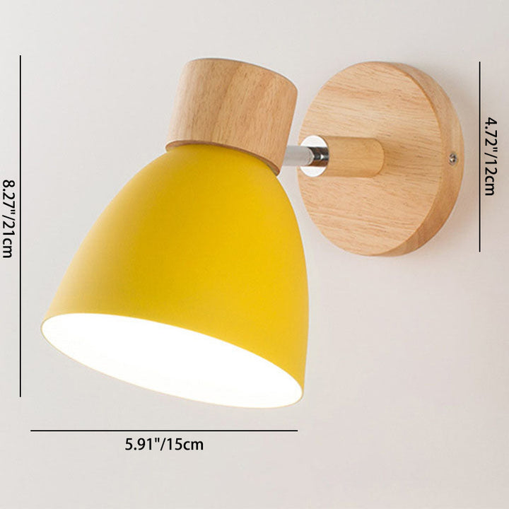 Moderne, minimalistische, einfarbige Macaron-Eisenholz-Wandleuchte mit 1 Leuchte 
