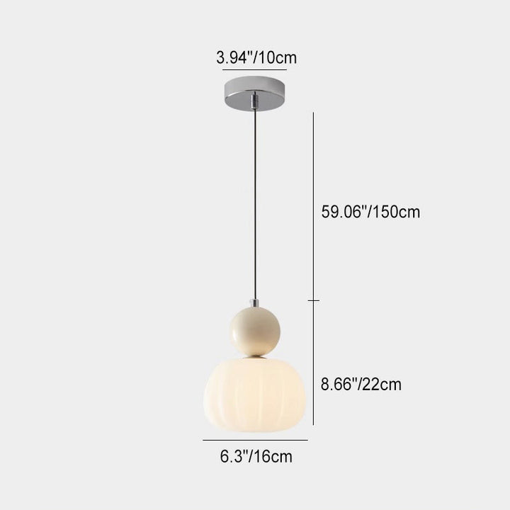 Lustre Suspendu Moderne Minimaliste Rond Citrouille Fer Acrylique 1 Lumière Pour Chambre 