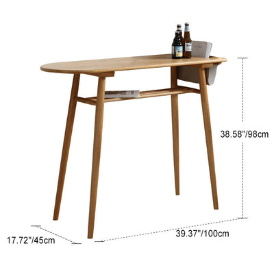Zeitgenössischer skandinavischer langer ovaler Holzbartisch 2-stufig für Esszimmer 