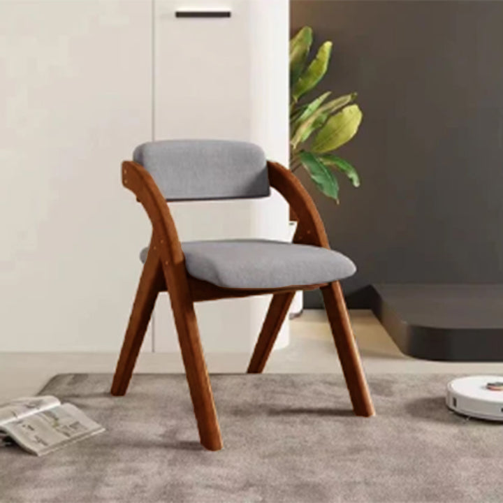 Moderner minimalistischer quadratischer Polsterstuhl aus Massivholz &amp; Sperrholz mit Stoff und Schaumstoff, klappbarer Rückenlehne und Armlehnen für das Esszimmer 