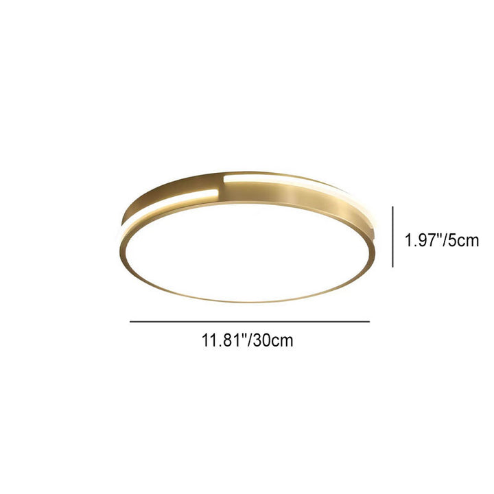 Modern Minimalist Gold Round Copper Acrylic LED Flush Mount Ceiling Light for Living Room