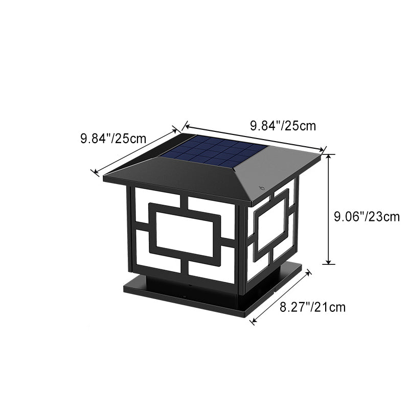 Lanterne carrée en acrylique ABS étanche solaire traditionnelle chinoise, éclairage paysager LED pour extérieur, lumière pour patio extérieur 