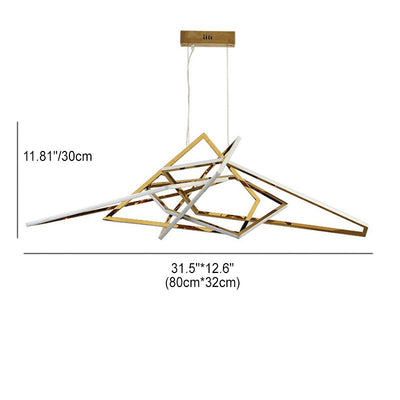 Contemporary Scandinavian Stainless Steel PVC Irregular LED Chandelier For Living Room