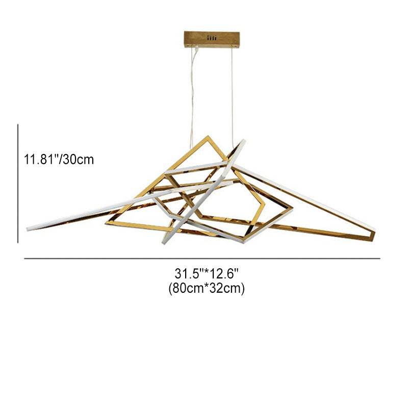 Contemporary Scandinavian Stainless Steel PVC Irregular LED Chandelier For Living Room