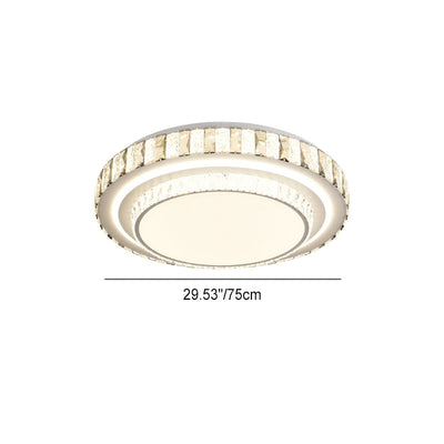 Luz de techo LED de montaje empotrado redonda minimalista moderna de acrílico y cristal de hierro para dormitorio 