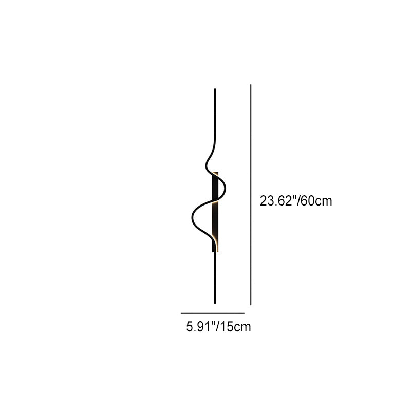 Modern Minimalist Long Wave Design Aluminum Iron LED Wall Sconce Lamp For Living Room