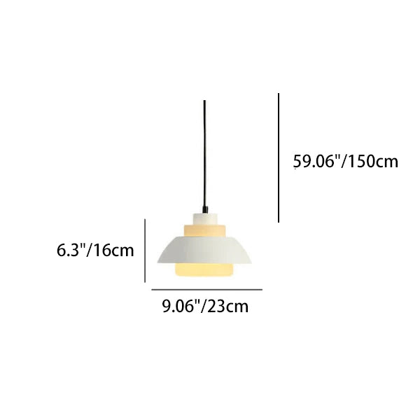 Contemporary Nordic Aluminum Dome Macaron Multilayer Design 1-Light Pendant Light For Living Room & Bedroom