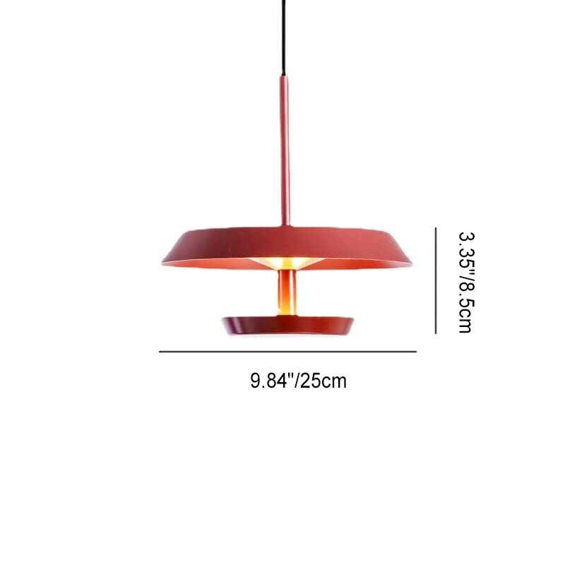 Moderne minimalistische runde fliegende Untertasse aus Aluminium und Acryl LED-Pendelleuchte für das Wohnzimmer 