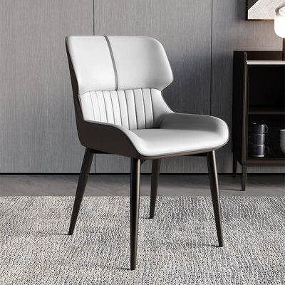 Dossier de chaise de salle à manger rembourré en cuir PU carré de luxe contemporain pour salle à manger 