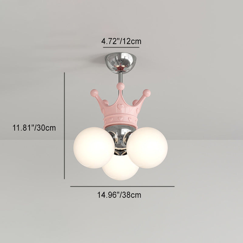 Moderne minimalistische Prinzessin Crown Metall Acryl LED Pendelleuchte für Schlafzimmer 