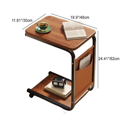 Table d'appoint carrée moderne minimaliste en panneau de densité avec 1 rangement pour salon 