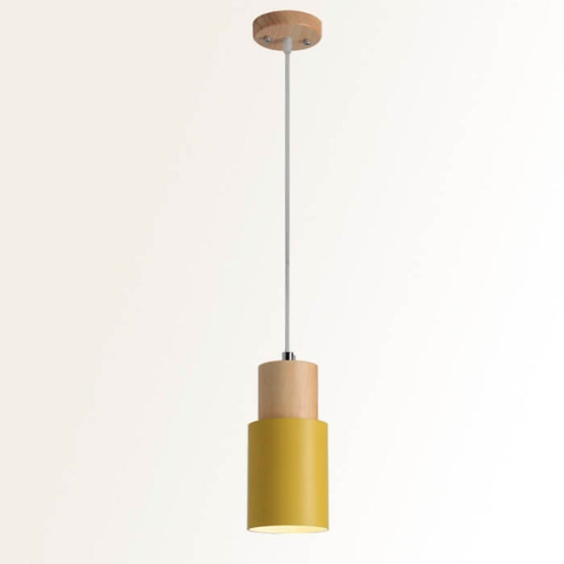 Nordic Macaron Zylinder Aluminium 1-Licht Einzel-LED-Pendelleuchte 