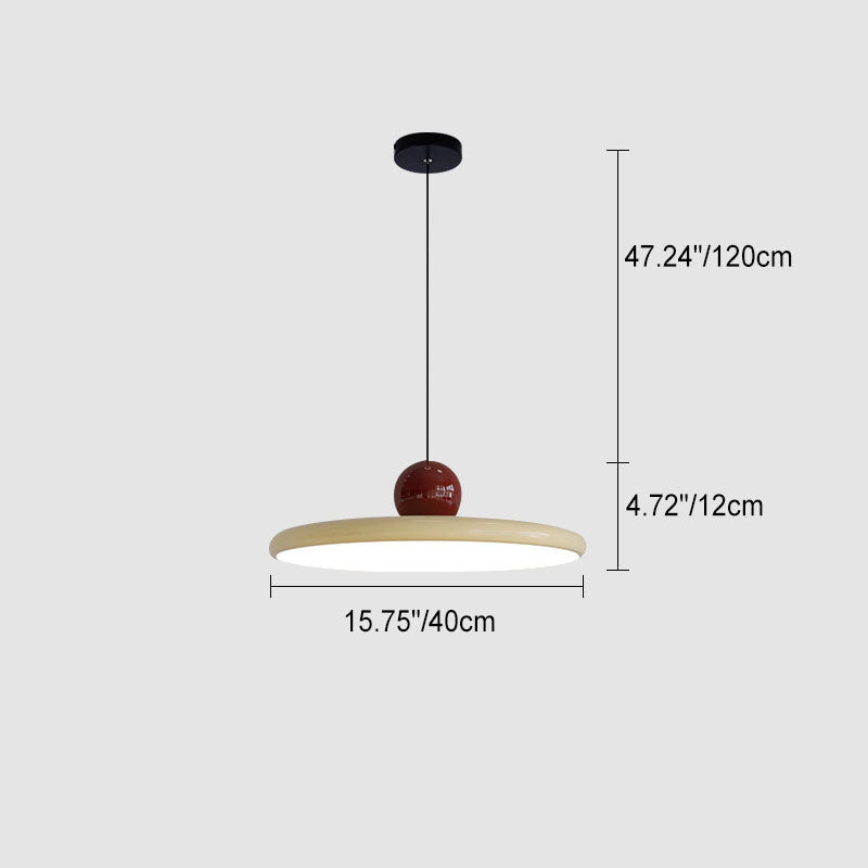 Zeitgenössische skandinavische runde fliegende Untertasse Eisen Acryl LED Pendelleuchte für Wohnzimmer 