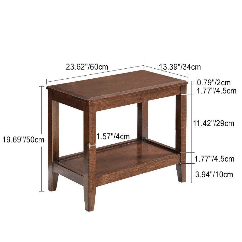 Table basse ovale en bois chinois traditionnel à deux niveaux pour salon 