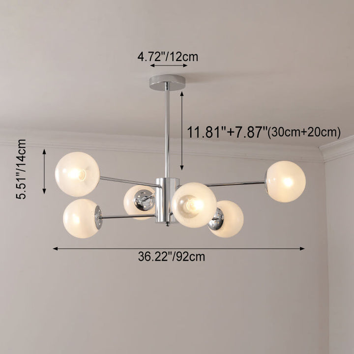 Lámpara de araña contemporánea nórdica Magic Bean de hierro y vidrio chapado con rama de 6/8 luces para sala de estar 