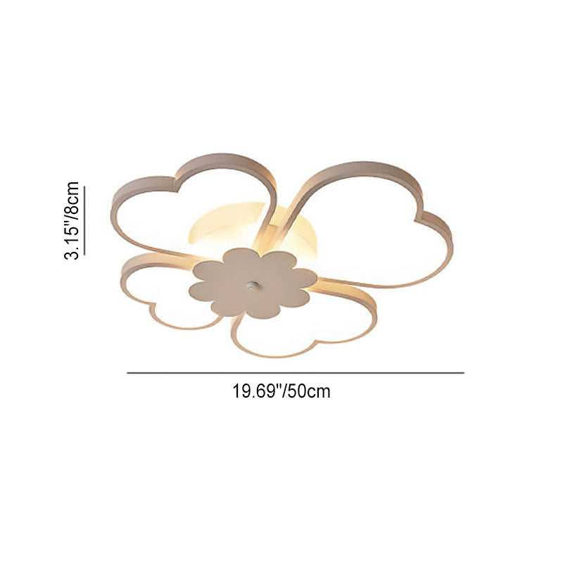 Contemporary Creative Clover Design Silicone Aluminum LED Flush Mount Ceiling Light For Living Room &amp; Bedroom