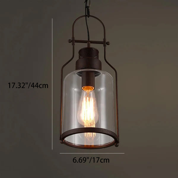 Moderne industrielle Pendelleuchte mit 1 Flamme aus Glas und Eisen im Vogelkäfig-Design für Wohnzimmer &amp; Schlafzimmer 