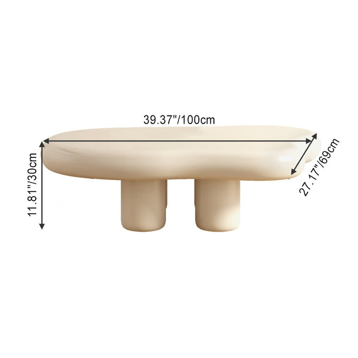 Modern Minimalist Cream Clouds Fiberboard PVC Coffee Table For Living Room