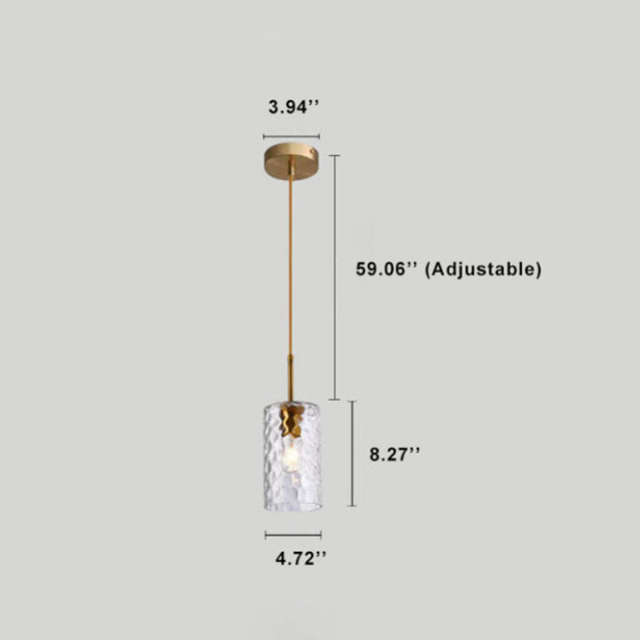 Nordisches Wasserwellen-Glas 1-Licht Zylinder-Pendelleuchte 