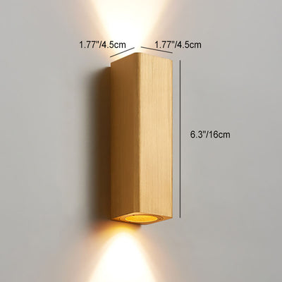 Nordic Minimalist Brushed Aluminum Rectangular Column LED Wall Sconce Lamp