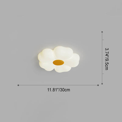 Nordic Minimalist Flower Shape PE Iron LED Flush Mount Ceiling Light