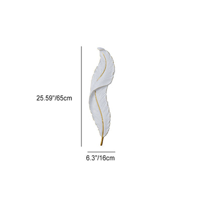 Zeitgenössische nordische Feder Hardware Harz LED Wandleuchte Lampe für Wohnzimmer 