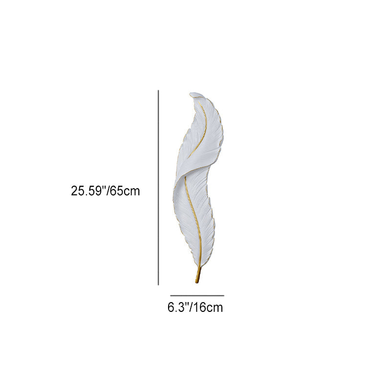 Zeitgenössische nordische Feder Hardware Harz LED Wandleuchte Lampe für Wohnzimmer 