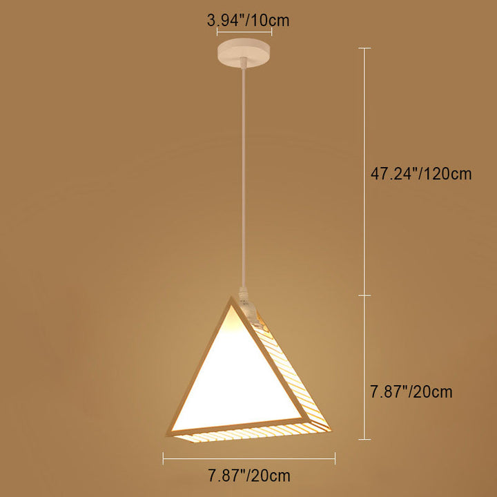 Suspension lumineuse à 1 ampoule en forme de cage géométrique en bambou chinois traditionnel pour salon 