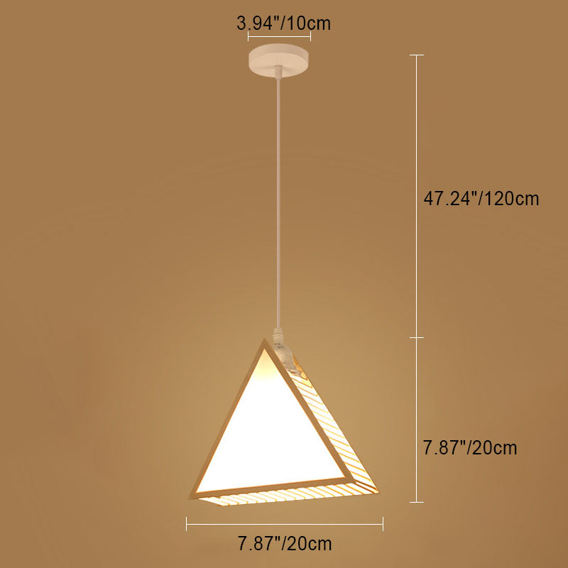 Traditionelle chinesische Bambusweberei geometrischer Käfig 1-flammige Pendelleuchte für Wohnzimmer 