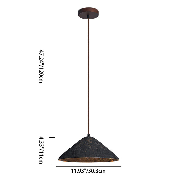 Suspension luminaire à 1 lumière avec abat-jour conique en céramique fait main et vintage traditionnel pour salle à manger 