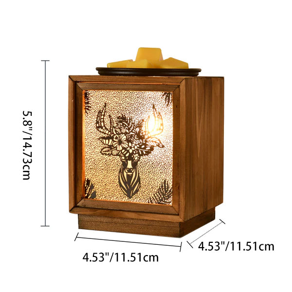 Contemporary Nordic Chinese Fir Wood Plastic Square 1-Light Melting Wax Table Lamp For Living Room & Bedroom