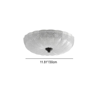 Plafonnier LED rond en verre de cuivre à montage affleurant pour chambre à coucher - Simplicité moderne 